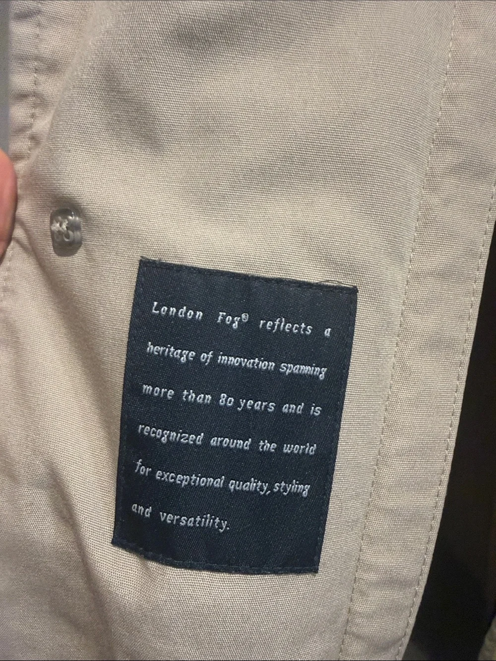 London Fog Men’s Light Beige Single-Breasted Trench Coat